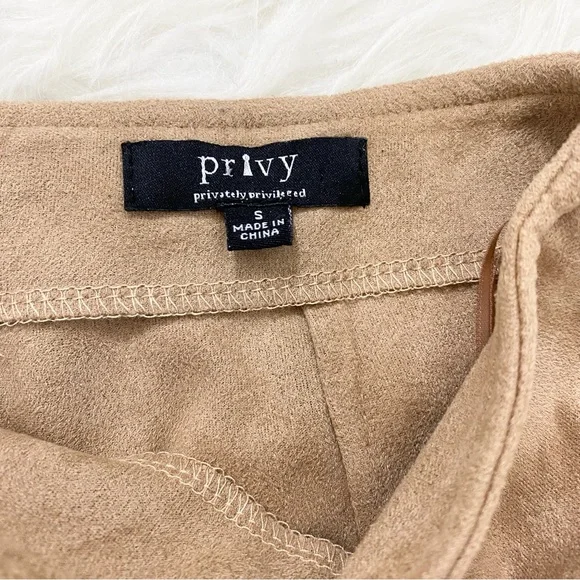 PRIVY Tan High-Waisted Pants/leggings - Picture 4 of 5